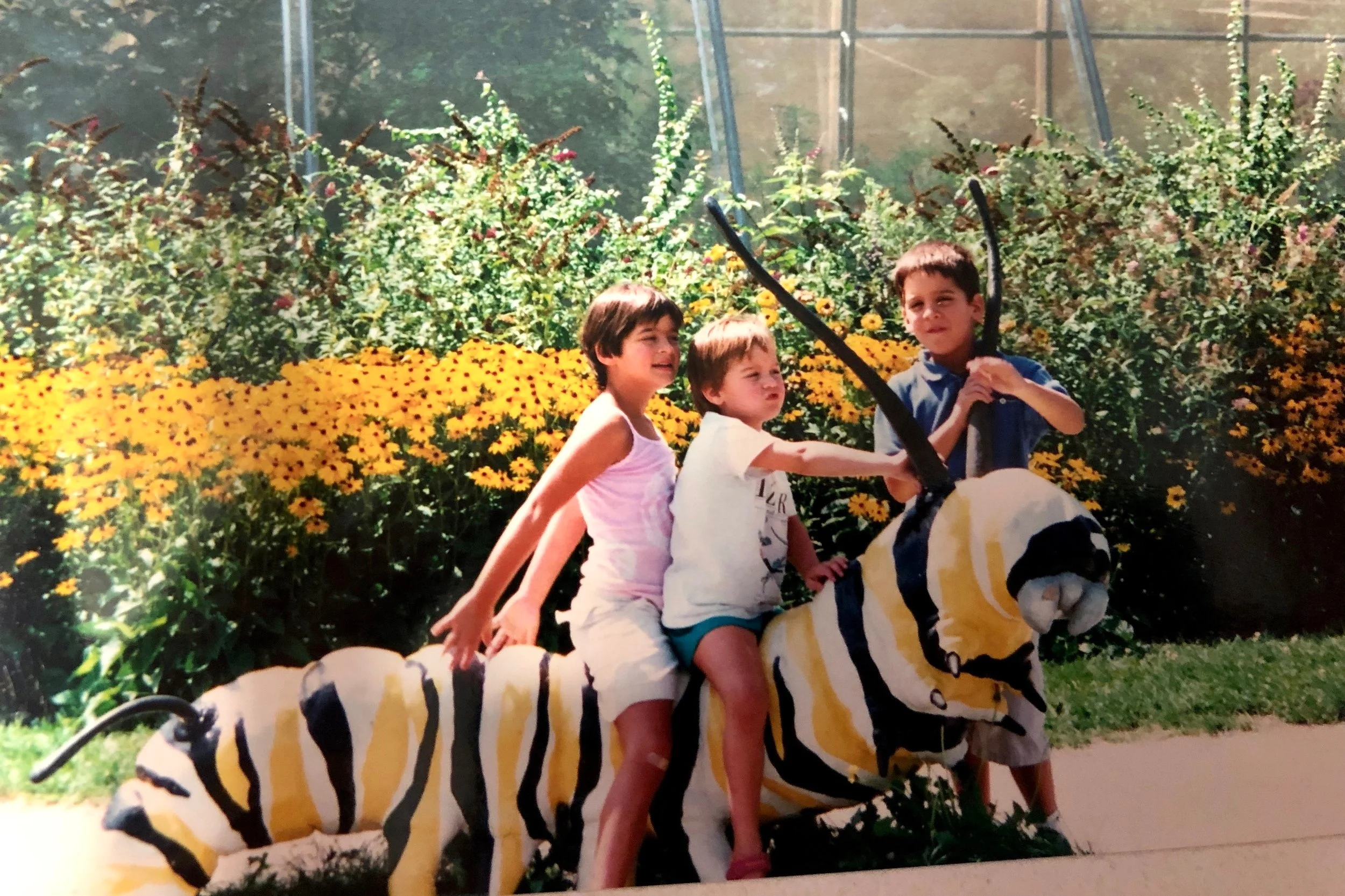Nina (left) in elementary school, already bitten by the science bug.