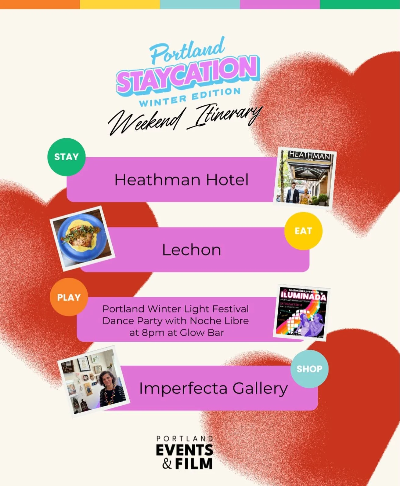 Portland Staycation Weekend Itinerary ✨

There&rsquo;s so much to see and do around the city, you really can&rsquo;t go wrong. But if you&rsquo;re looking for a little inspiration, here are the events &amp; film team&rsquo;s top picks for the weekend