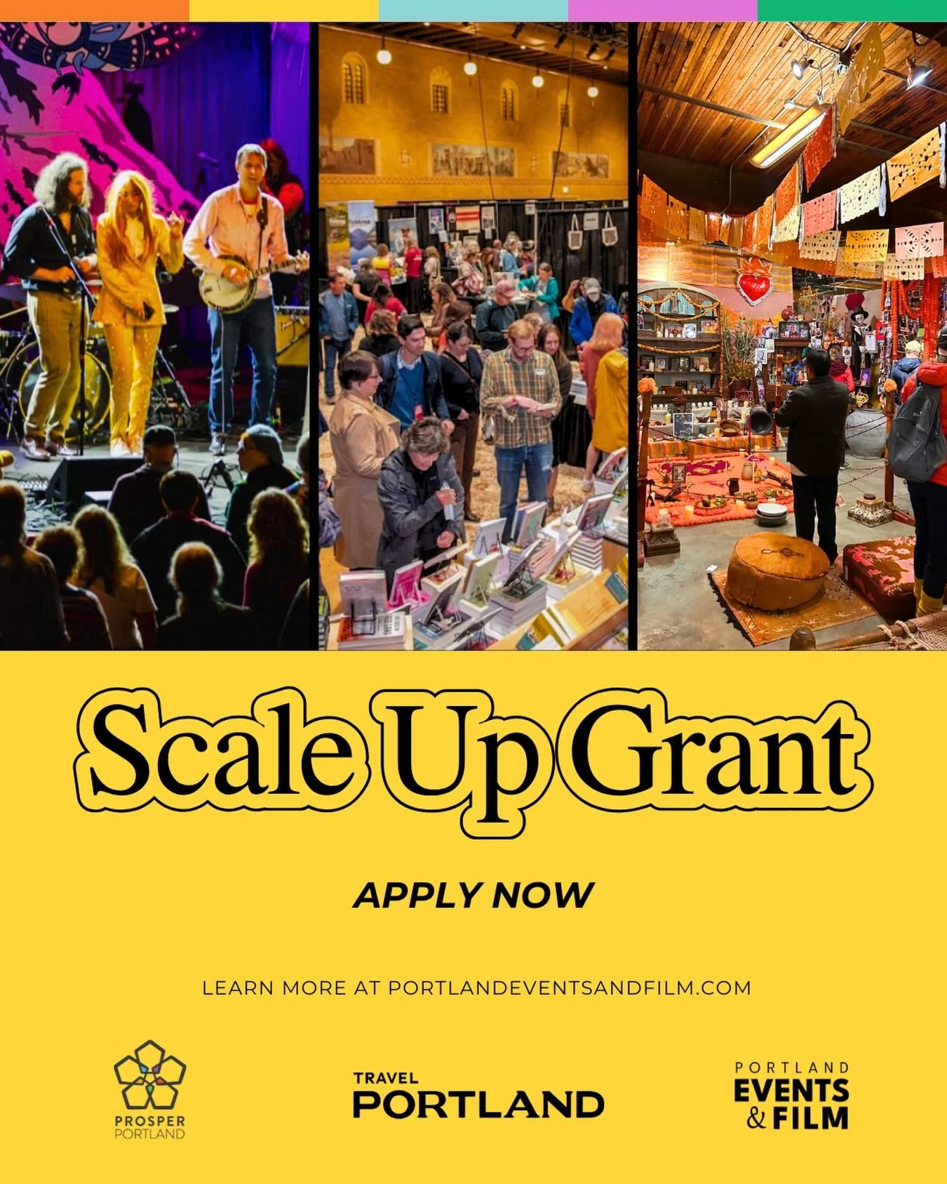APPLY NOW for the Scale Up Grant for events taking place between July and December 2026!&nbsp;&nbsp;

Typical awards are $35,000 distributed over three years, with final funding amounts based on an event&rsquo;s overall budget and projected attendanc