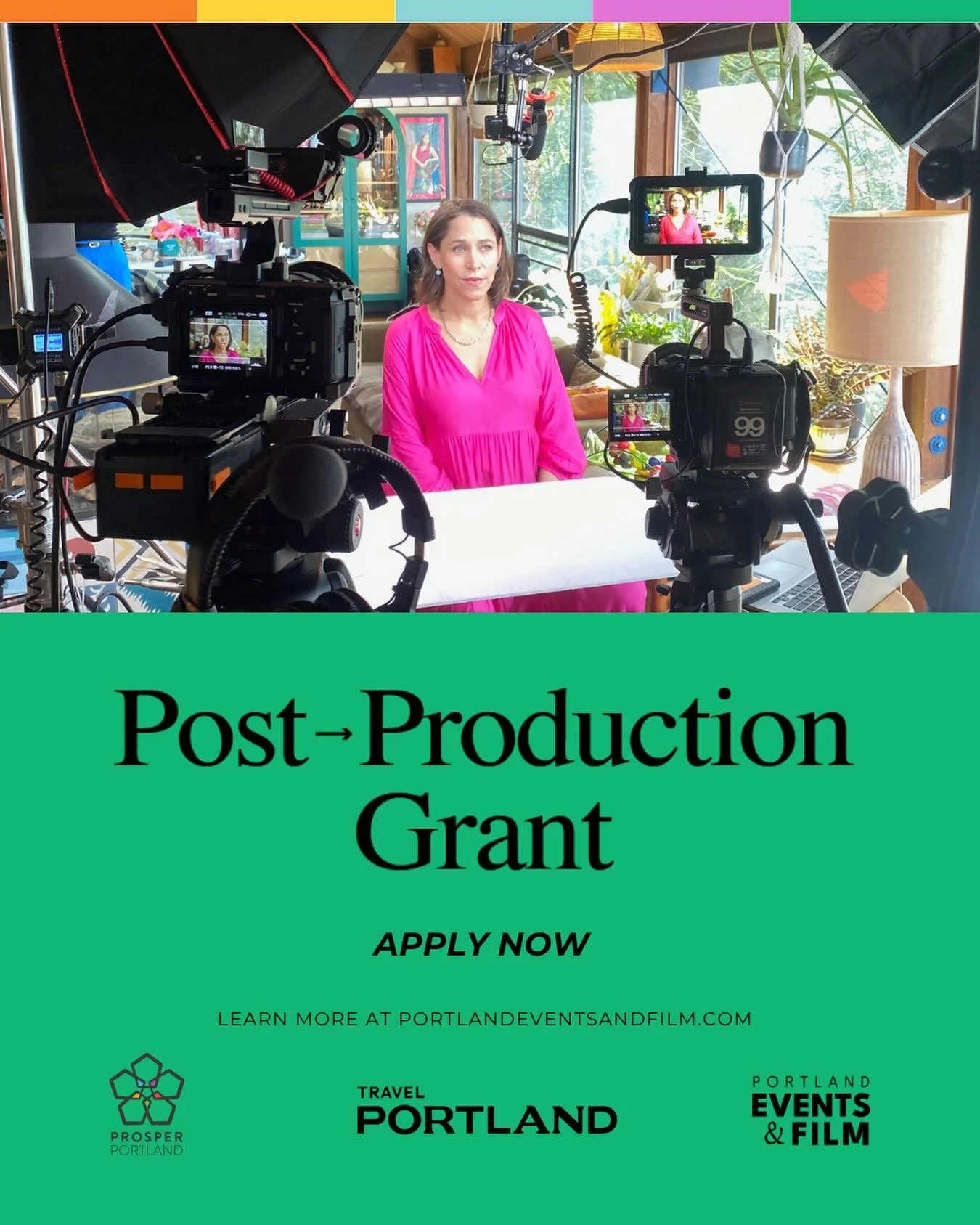 APPLY NOW for the Post-Production Grant! 🎬

The grant provides support to Portland-based independent film productions by helping offset the costs of post-production. This year, grants of $7,500 each will be awarded.&nbsp;

➡️ Deadline to submit is T
