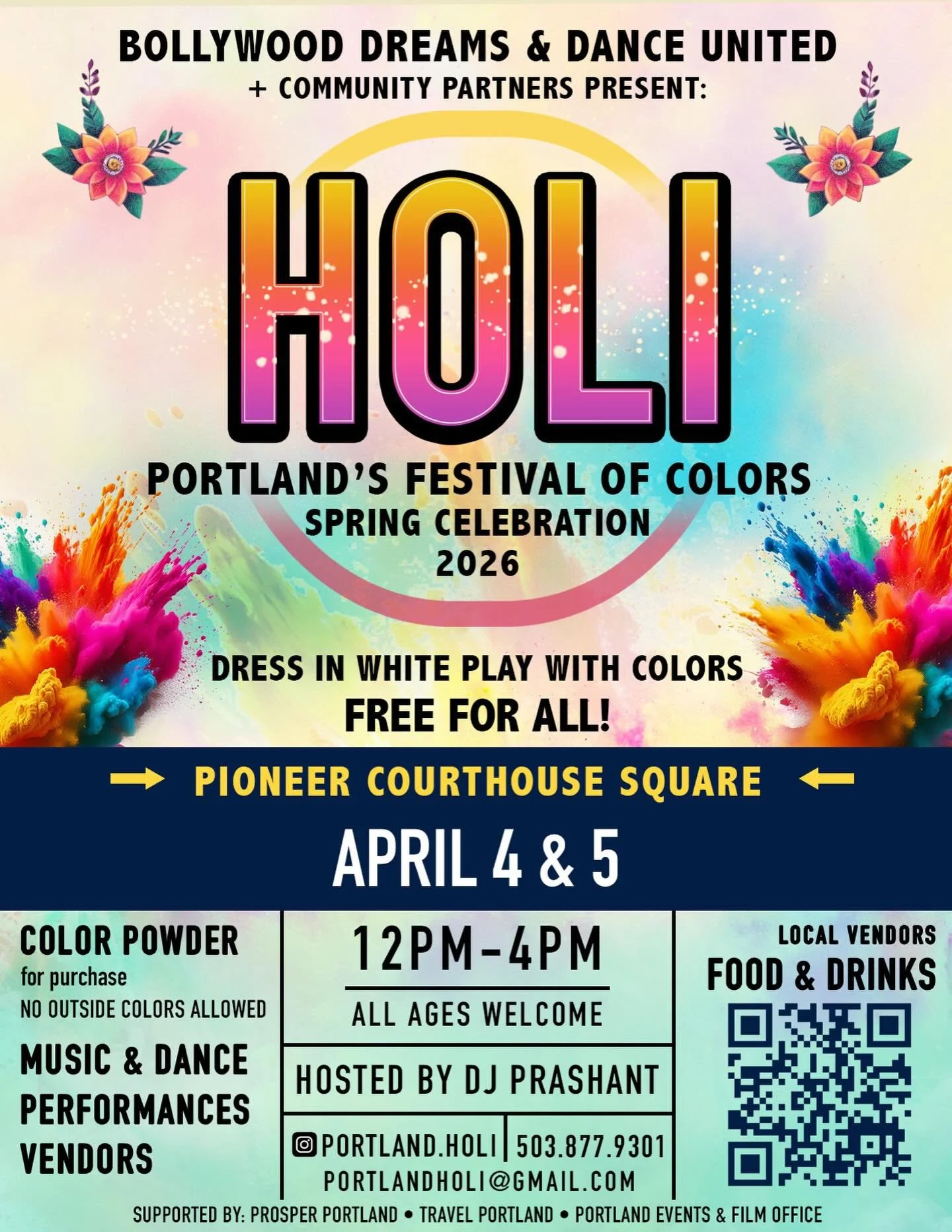 Holi&mdash;India&rsquo;s Festival of Colors&mdash;returns downtown for a two-day, all-ages celebration of spring, community, and joy. After welcoming more than 4,000 attendees in its first year, this vibrant event is back, filling the city with music