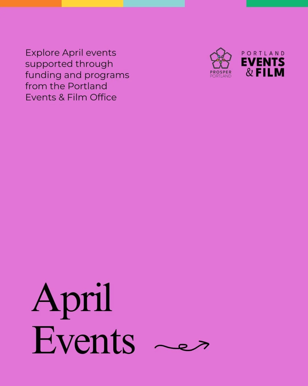 Portland is full of activity this month! 

Here are a few events taking place across the city that are supported by @portlandeventsandfilmoffice through funding and our various grant programs! 

🥚 April 4 &ndash; Eggs, Eats &amp; Spring Vibes &mdash