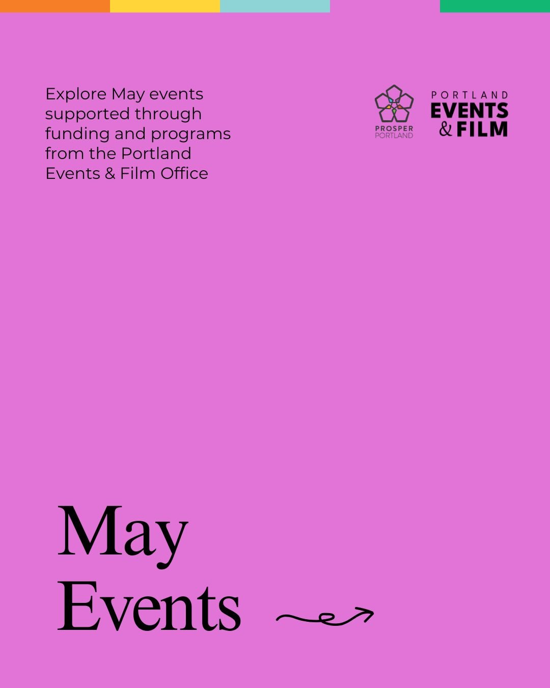 Portland is alive with events this May! Here are a few happening across the city, supported by @portlandeventsandfilmoffice &lsquo;s various funding and grant programs:&nbsp;

May 1 - 3 &ndash; International Women&rsquo;s Sports Film Festival &mdash;