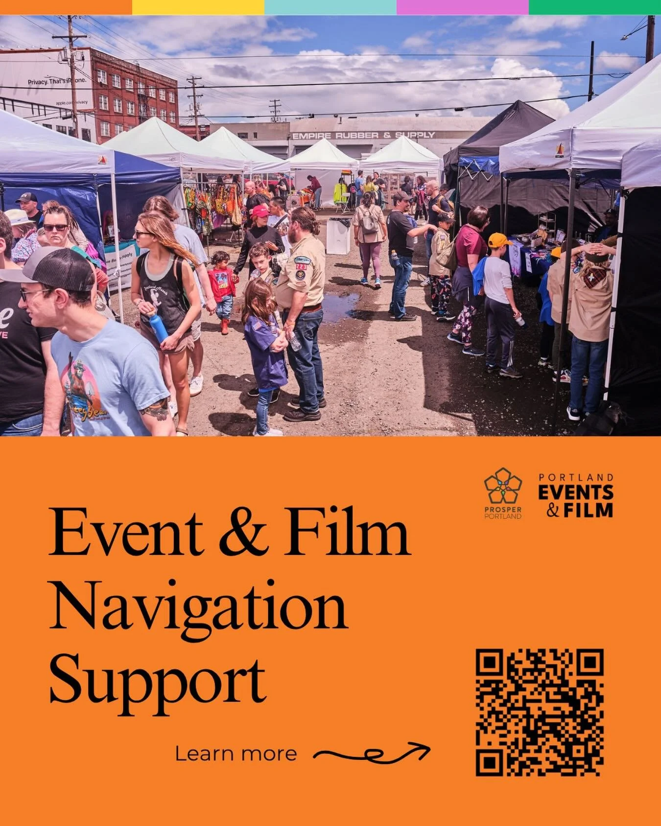 Got an event, festival, or film project in the works?

We offer Event &amp; Film Navigation support to help answer questions, connect you with resources, and make navigating Portland&rsquo;s permitting process a little easier!&nbsp;

Link in our bio 