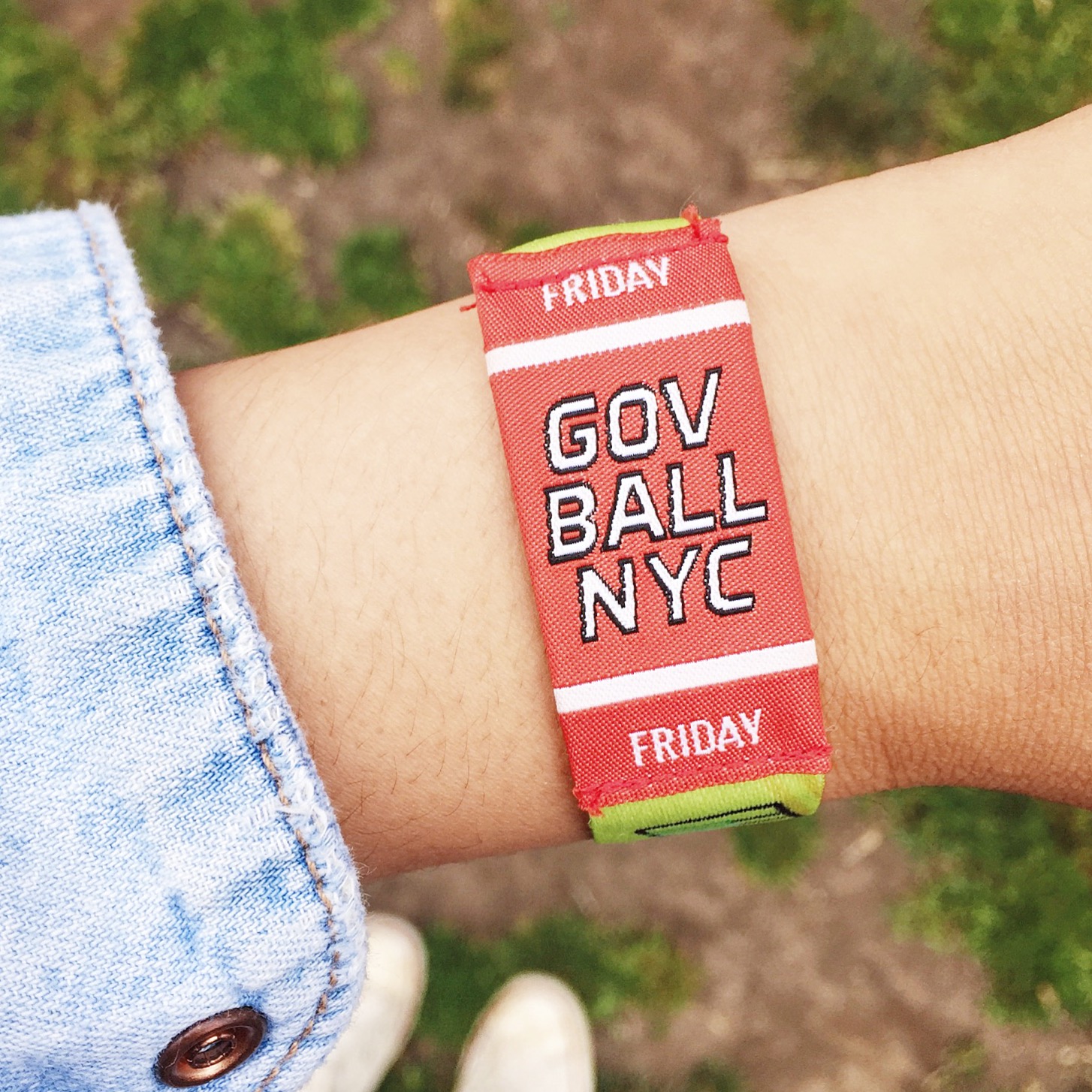 Admission wristband for Friday