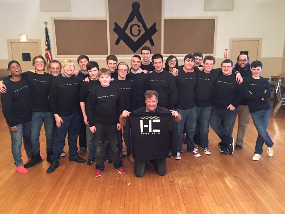 HC retreat rehearsal with coach "Awesome" Joe Connelly in preparation for BHS 2016 Youth Midwinter Chorus festival in Reno.