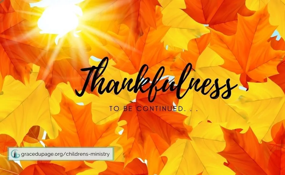 Thankfulness. . . to be continued!