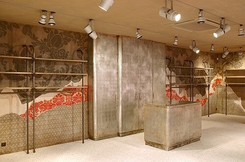 Distressed wallpaper and mural