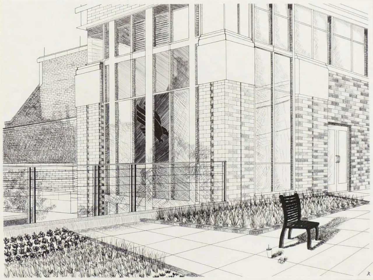 Student: Rachel Mull Project: “Two Point Perspective” (Drawing II) Copic Marker on Rives BFK 22”x30”