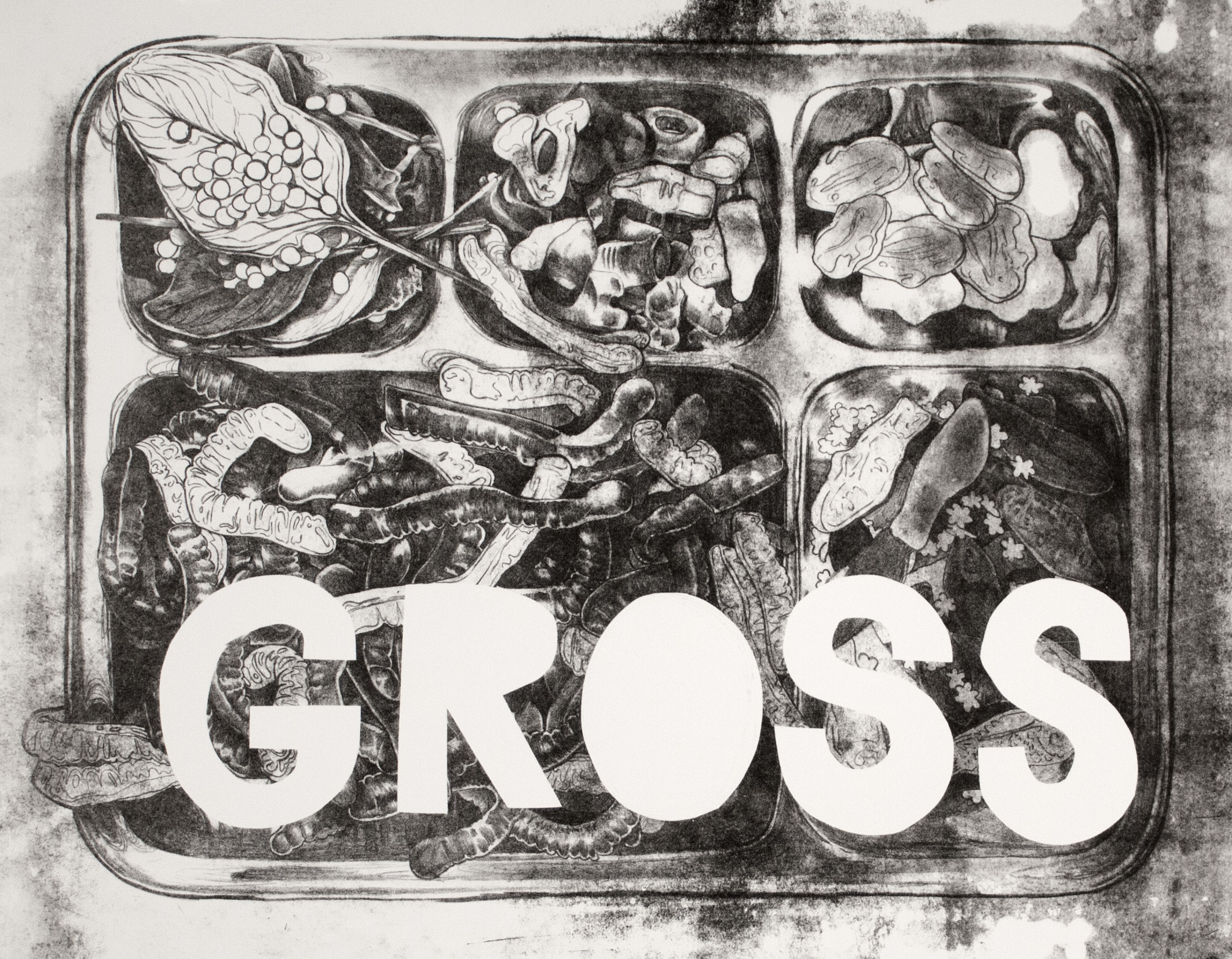  “Gross II” Stone lithographic monoprint 18”x24” 