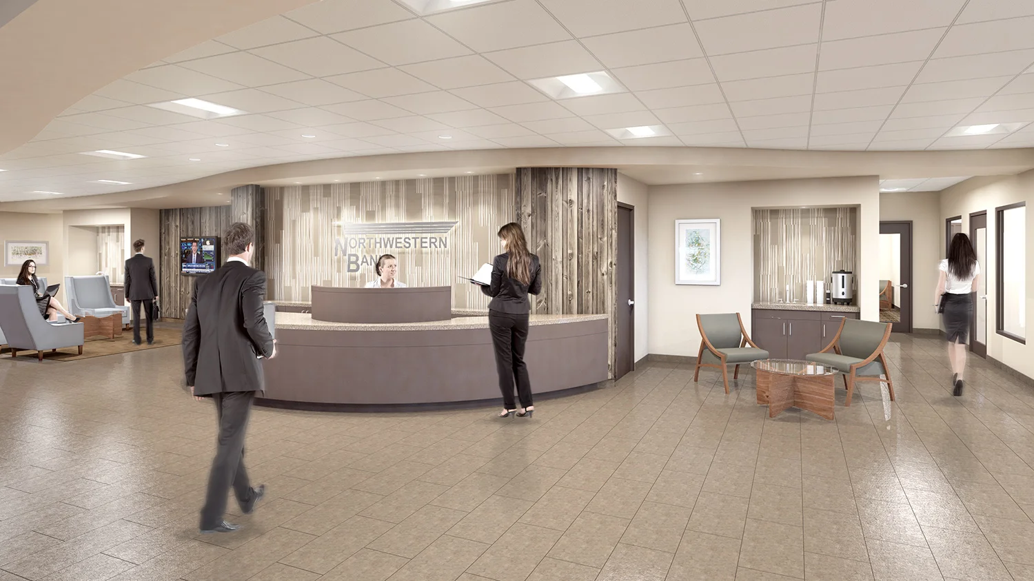 interior image, design, reclaimed wood, metallic tile, custom die cut metal signage, tile, lighting, paint, earth tones