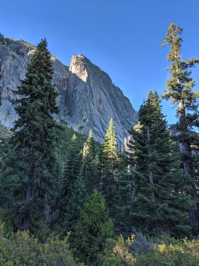 Steep granite walls of the Cascade Valley (Day 2)