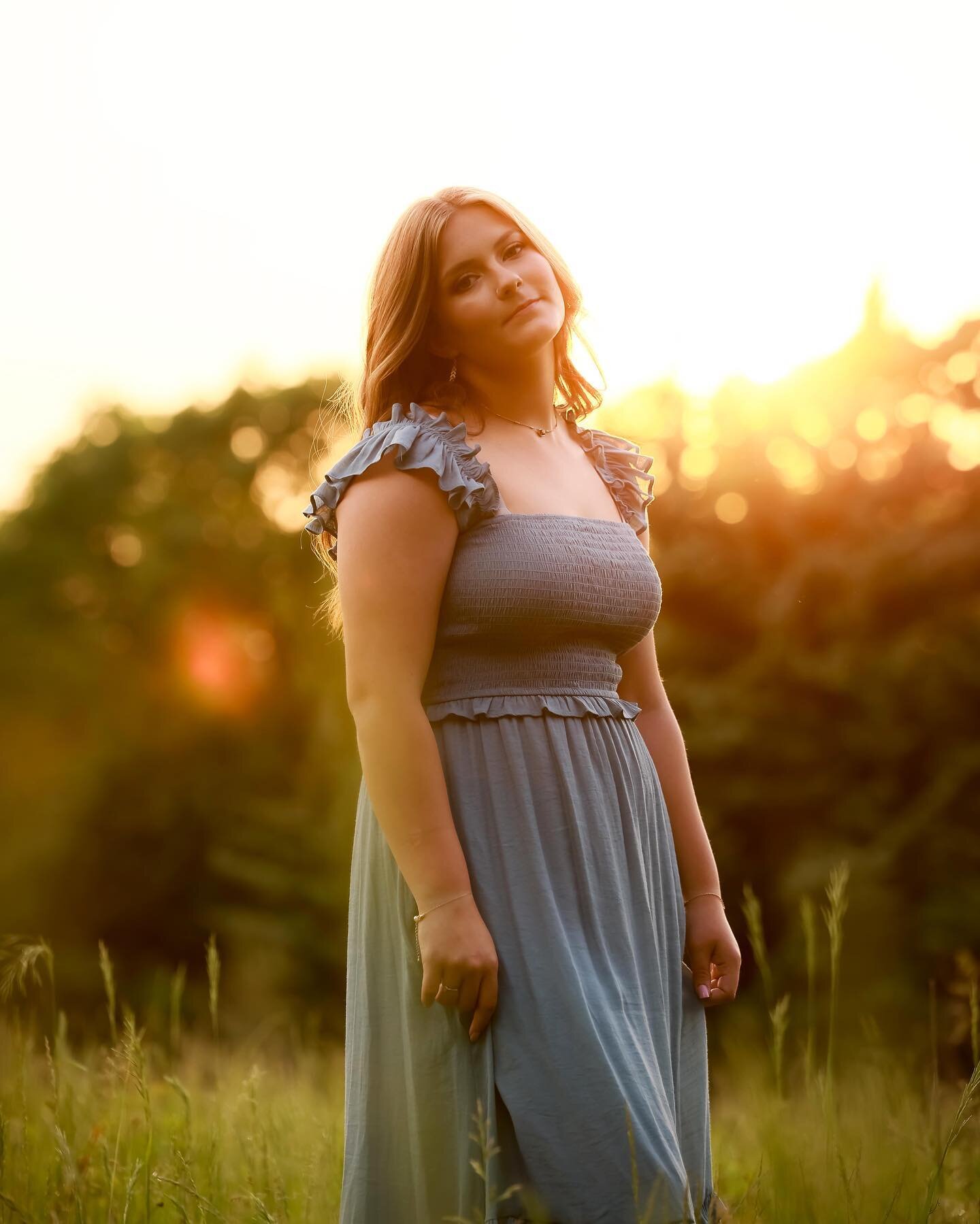 Senior Session in a field at sunset
