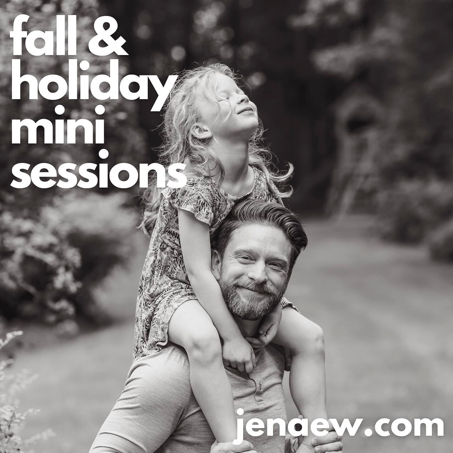 Fall and Holiday sessions are here and I&rsquo;m excited to see everyone! I&rsquo;m booking the East Coast (CT/NY) all season with focused days in Westport, CT September 9 and October 14 and also in Kansas City October 7-8. Book your spot today! Jena