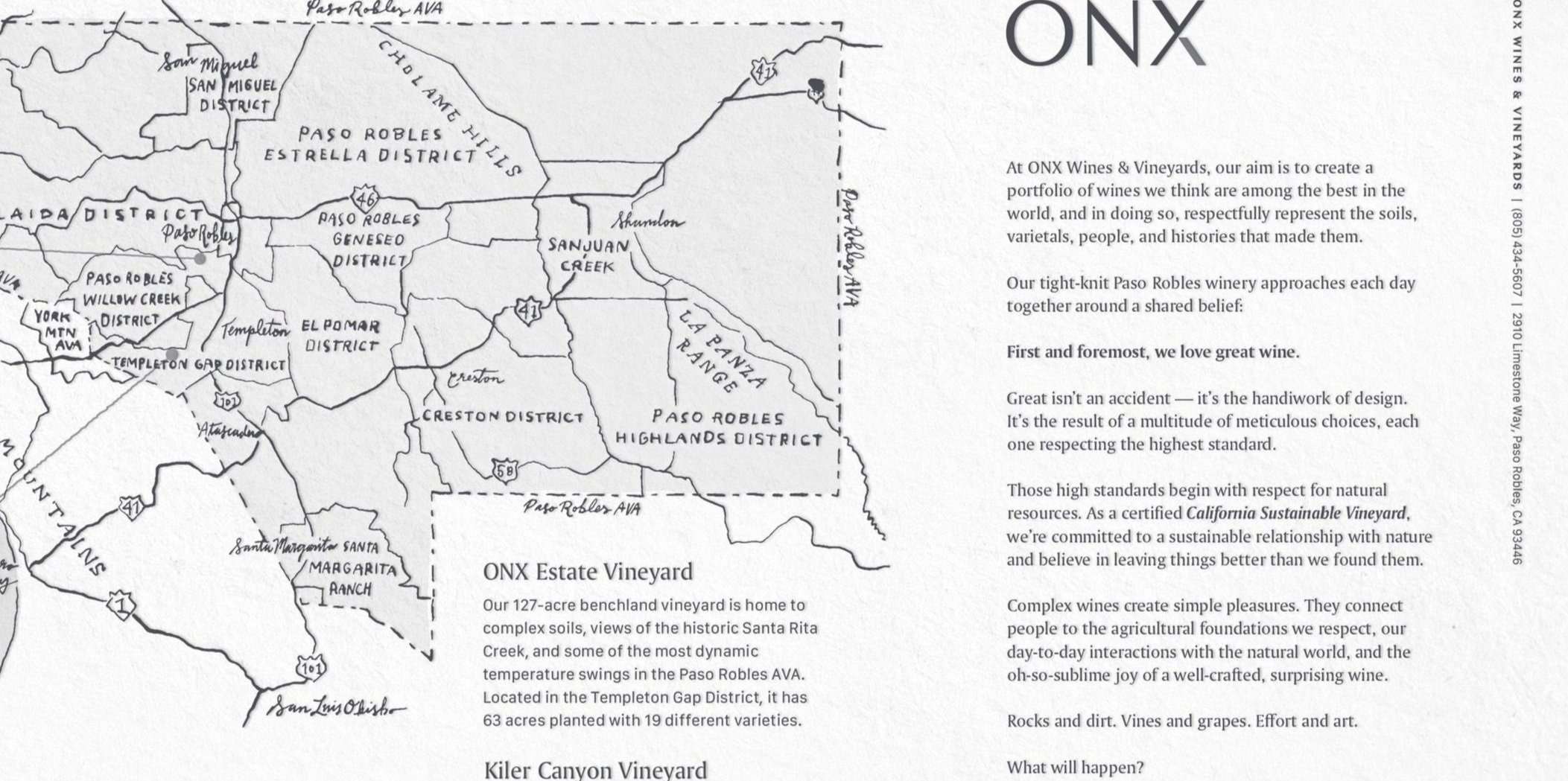 Paso Robles Brand ONX Brochure and Copywriting