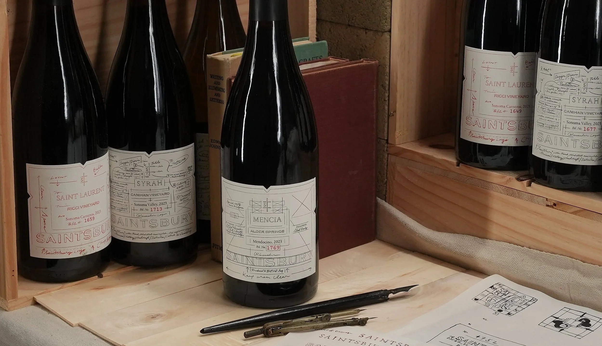 Saintsbury Wine Rebrand - Mencia Label Design