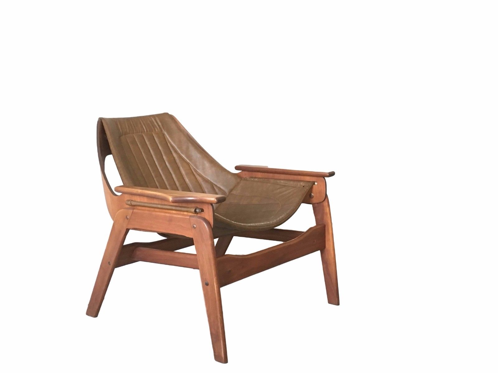 Jerry Johnson Walnut Sling Lounge Chair The Furniture Dolly