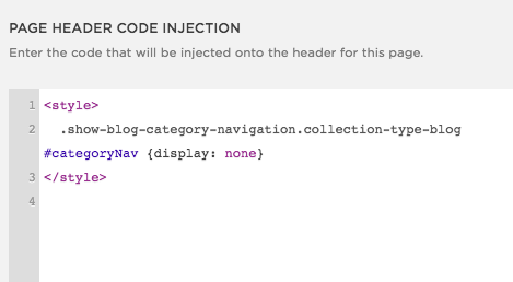 Paste the code into the Page Header Code Injection area.