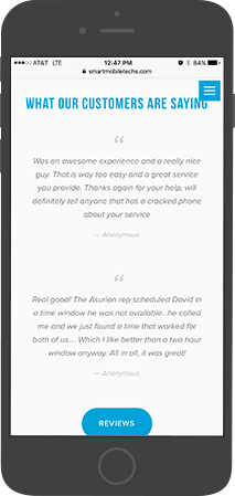 Here you can see their responsive mobile view with minimized menu.