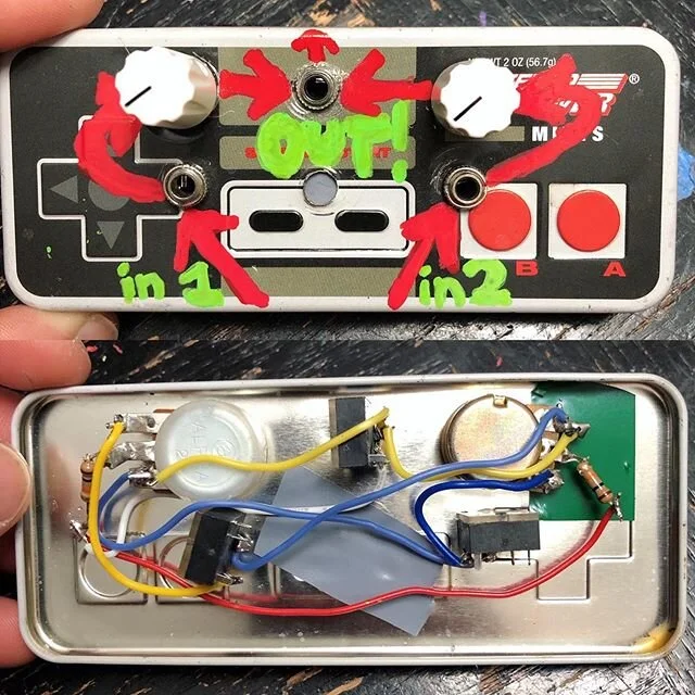 2 in/1 out passive mixer 🆗🏠🐈 #mixer #audio #recording #diyelectronics #Nintendo #nes #controller #ok