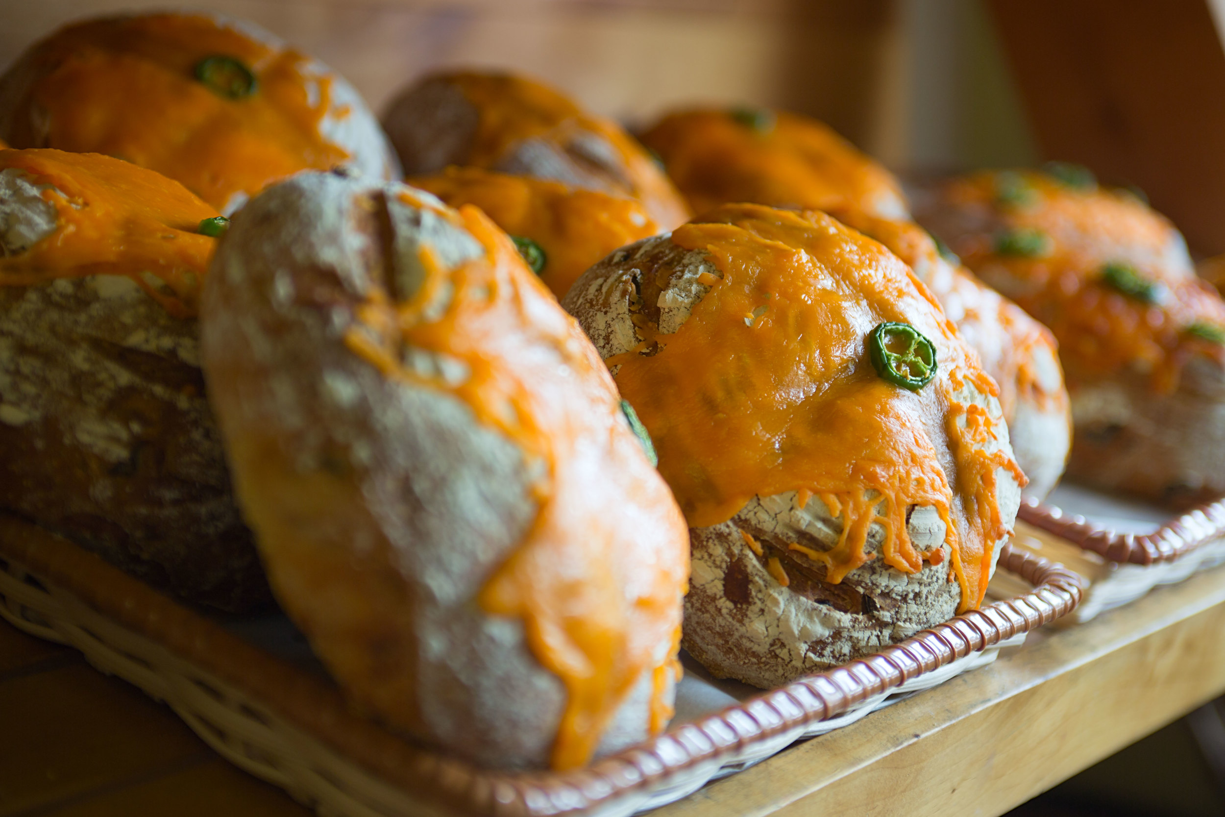 Fresh bread baked in our kitchen