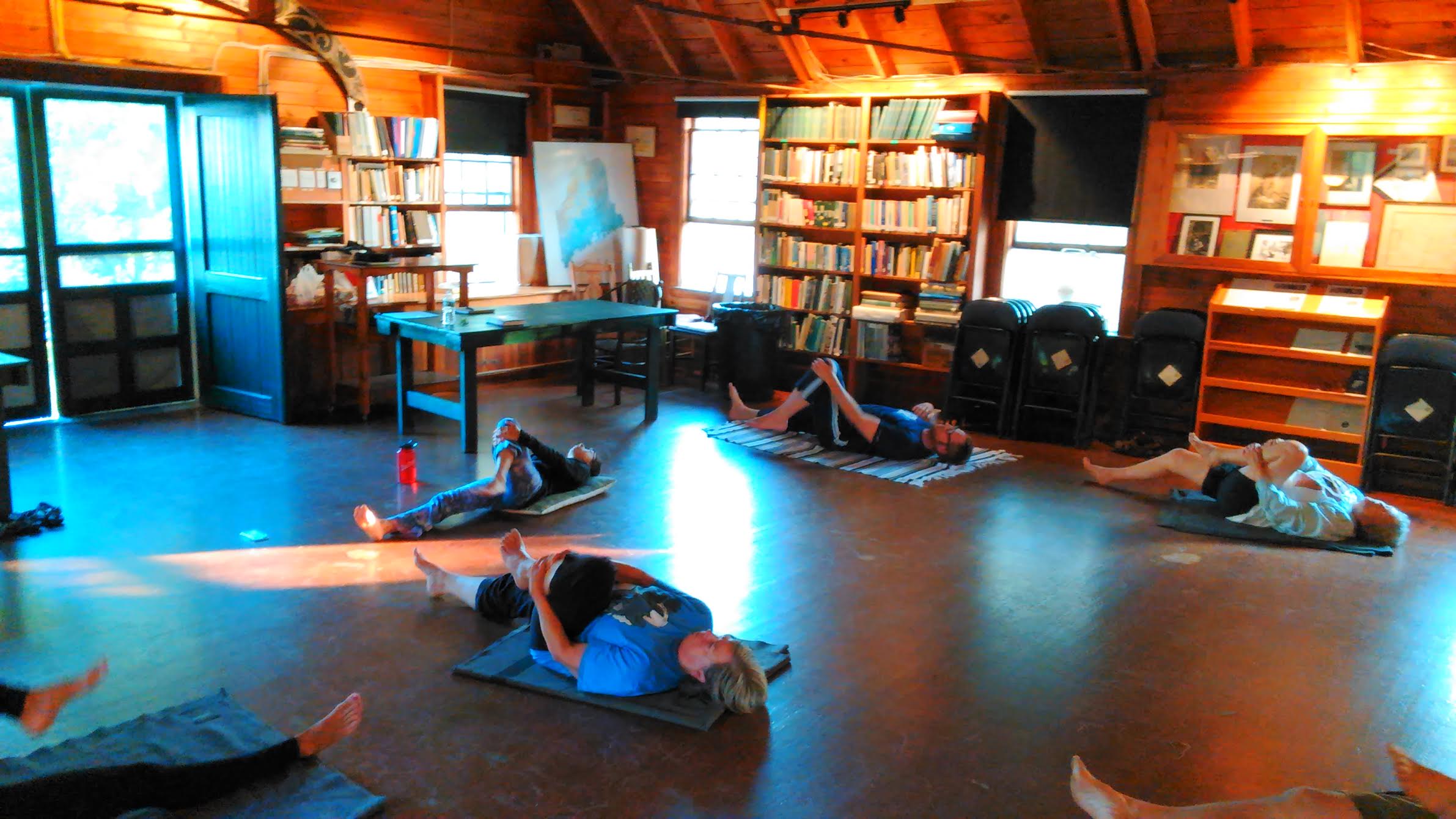 In the Fish House on Hog Island, surrounded by the good energy of amazing history and a great naturalist library collection.