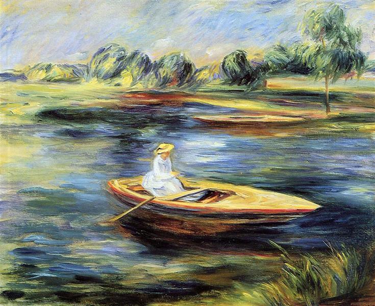 Young Woman Seated in a Row Boat, Renoir