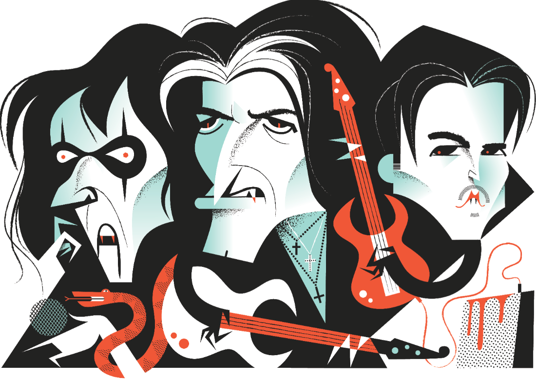 Alice Cooper, Joe Perry, & Johnny Depp as the Hollywood Vampires for Billboard Magazine