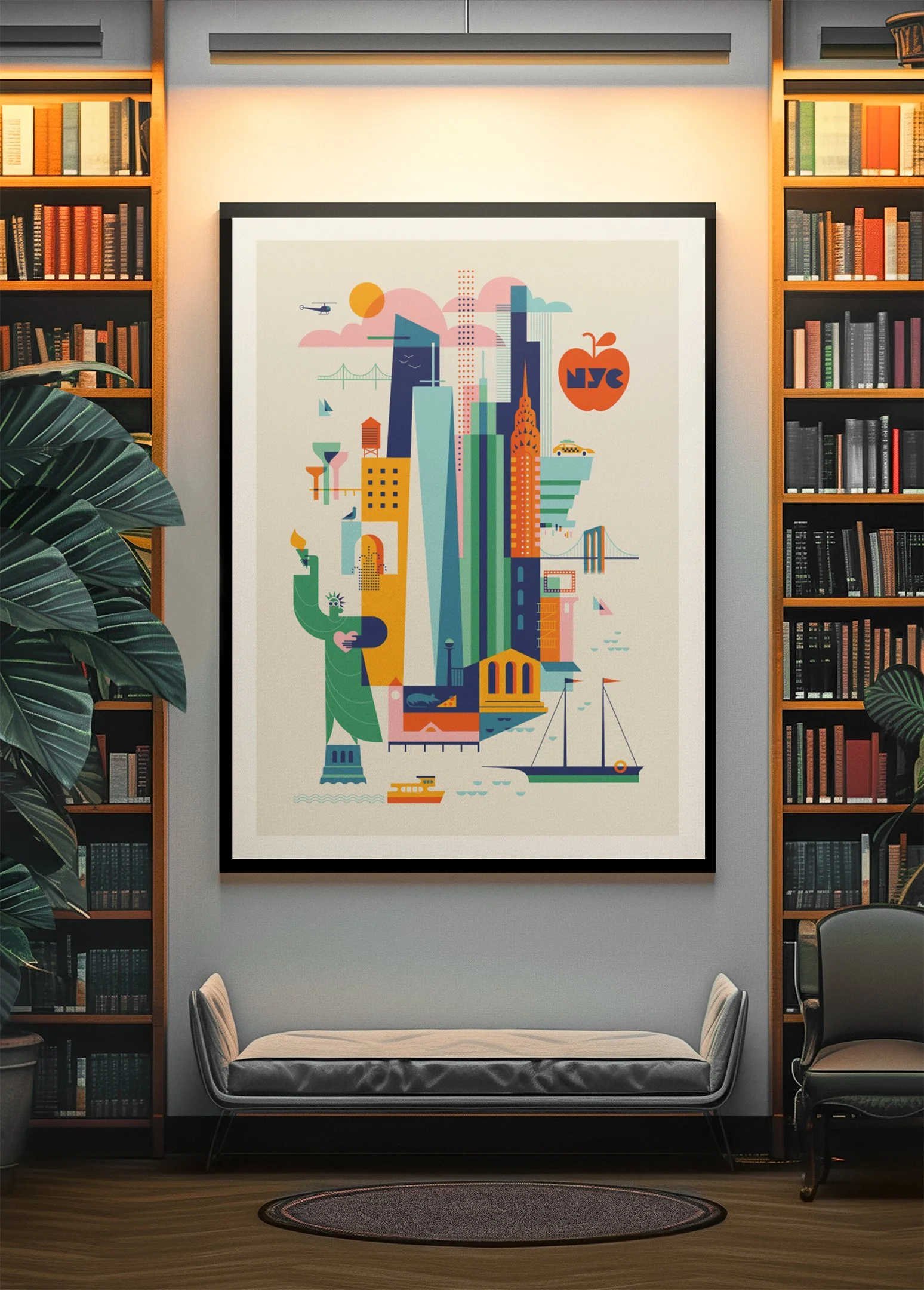 Interior artwork by Kirsten Ulve created for guest spaces at Melia Hotels in Europe