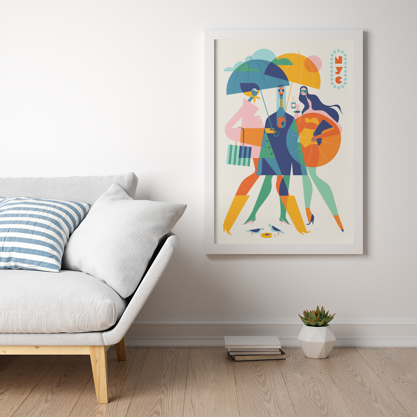 Custom hospitality artwork by Kirsten Ulve installed in guest rooms at Meliá Hotels International hotels in Europe.