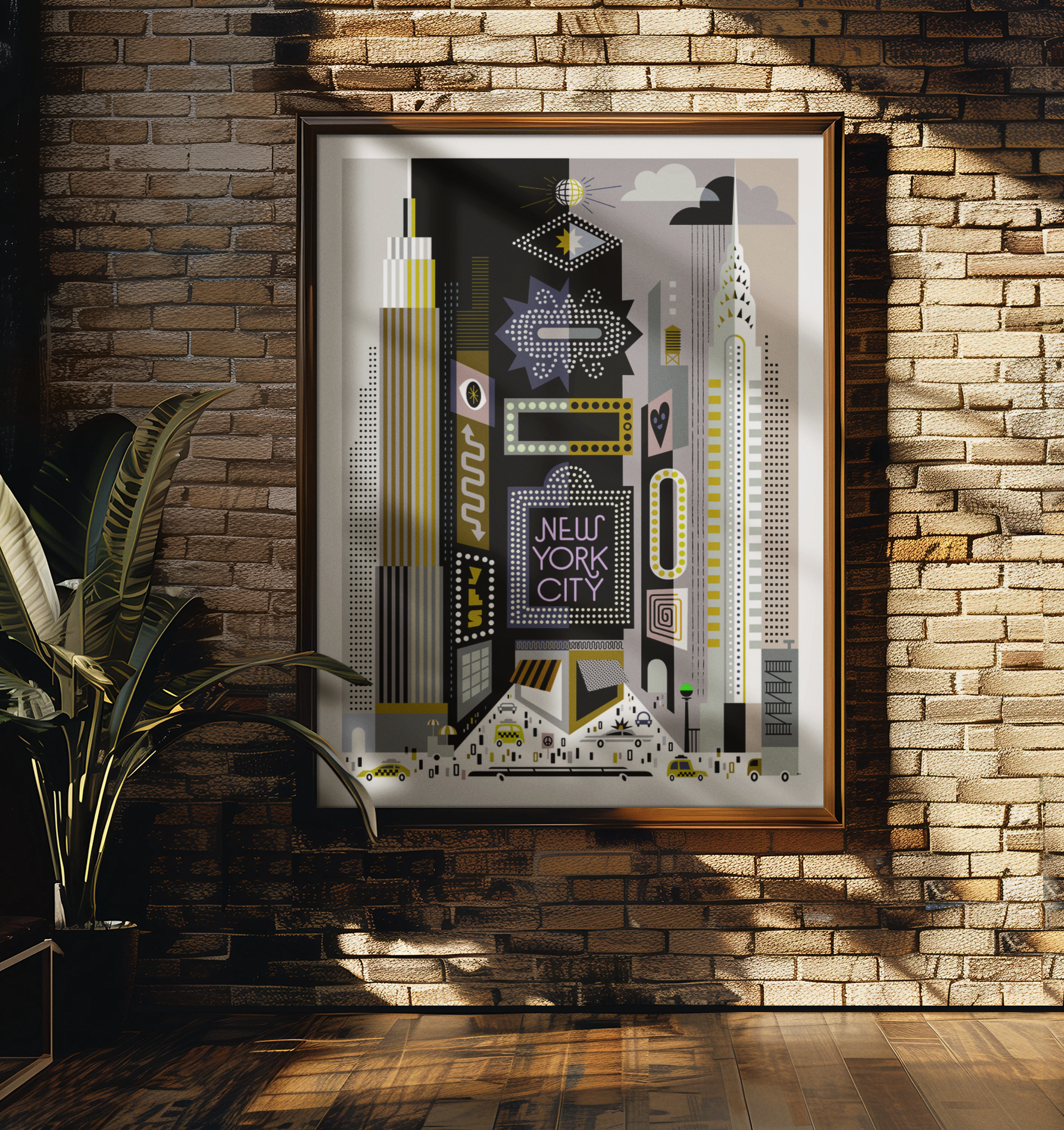 New York Times Square artwork by Kirsten Ulve created for hospitality and interior environments.