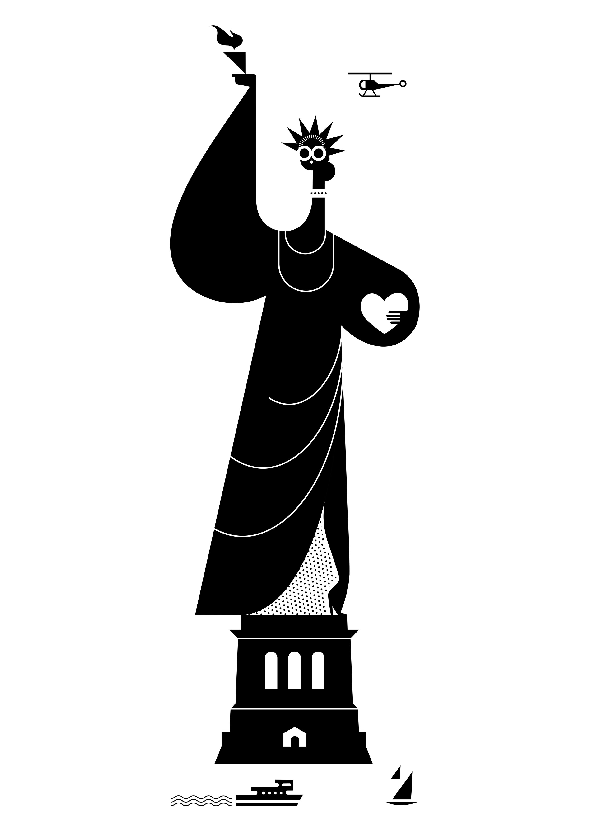 Liberty Landmark Edition vertical architectural wall artwork inspired by New York City