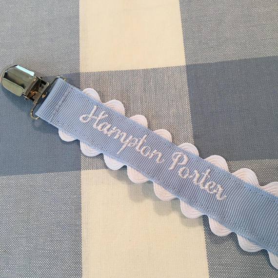 Personalized Pacifier Clip, $15-