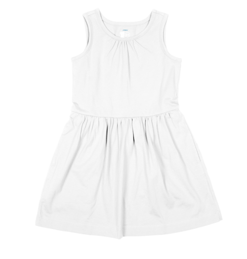 White Cotton Dress for Girls