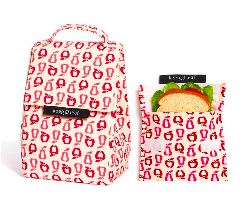 Apple Lunch Bag with Reusable Snack Bag