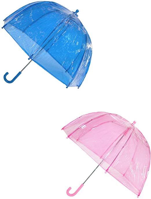 Blue and Pink Clear Dome Umbrella Set, $40-