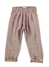 Unisex Trousers in Taupe &amp; Garnet Checkered