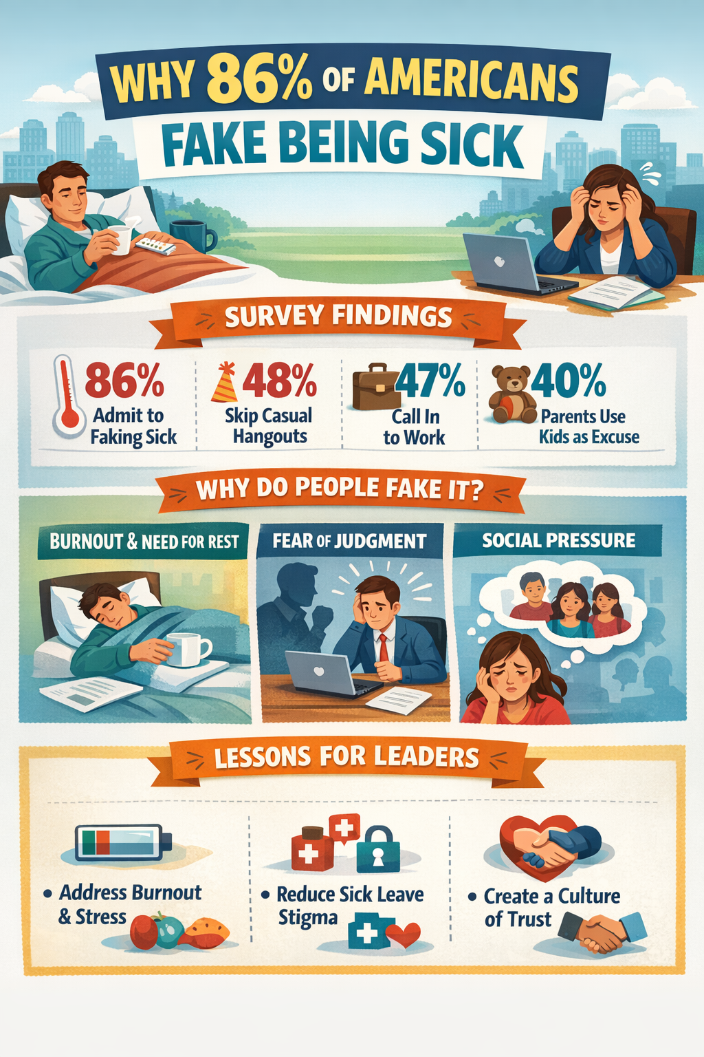 Why 86% of Americans Admit to Faking Sick and What It Tells Us About Culture, Stress, and Unspoken Leave