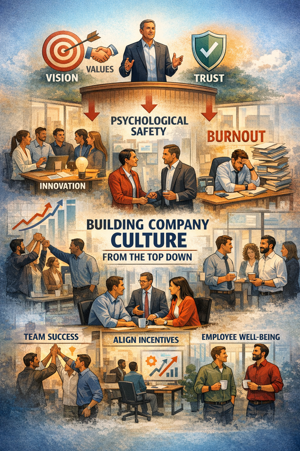 The Role of Executive Leadership in Shaping Company Culture and Preventing Burnout