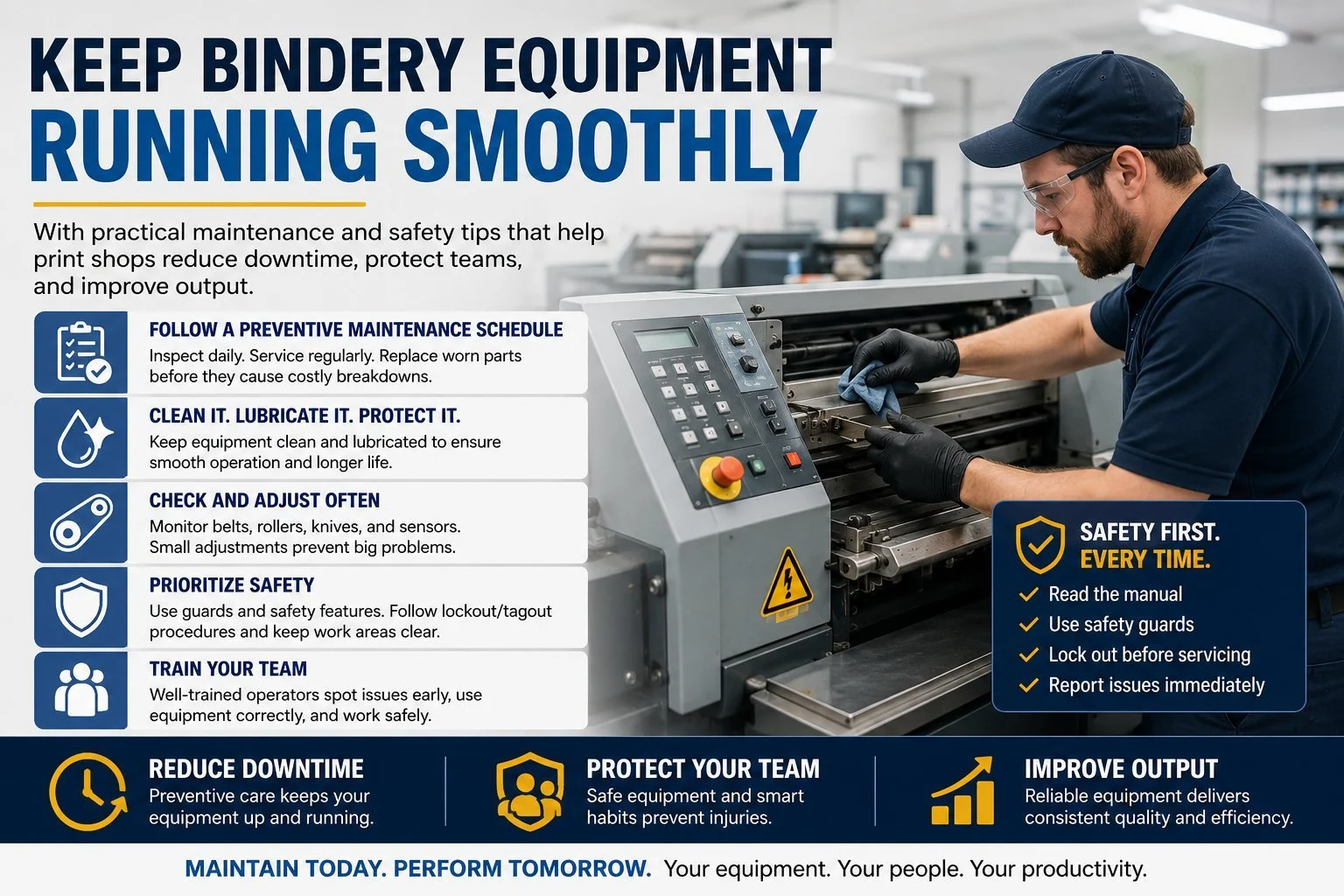 Bindery Equipment Maintenance and Safety Tips