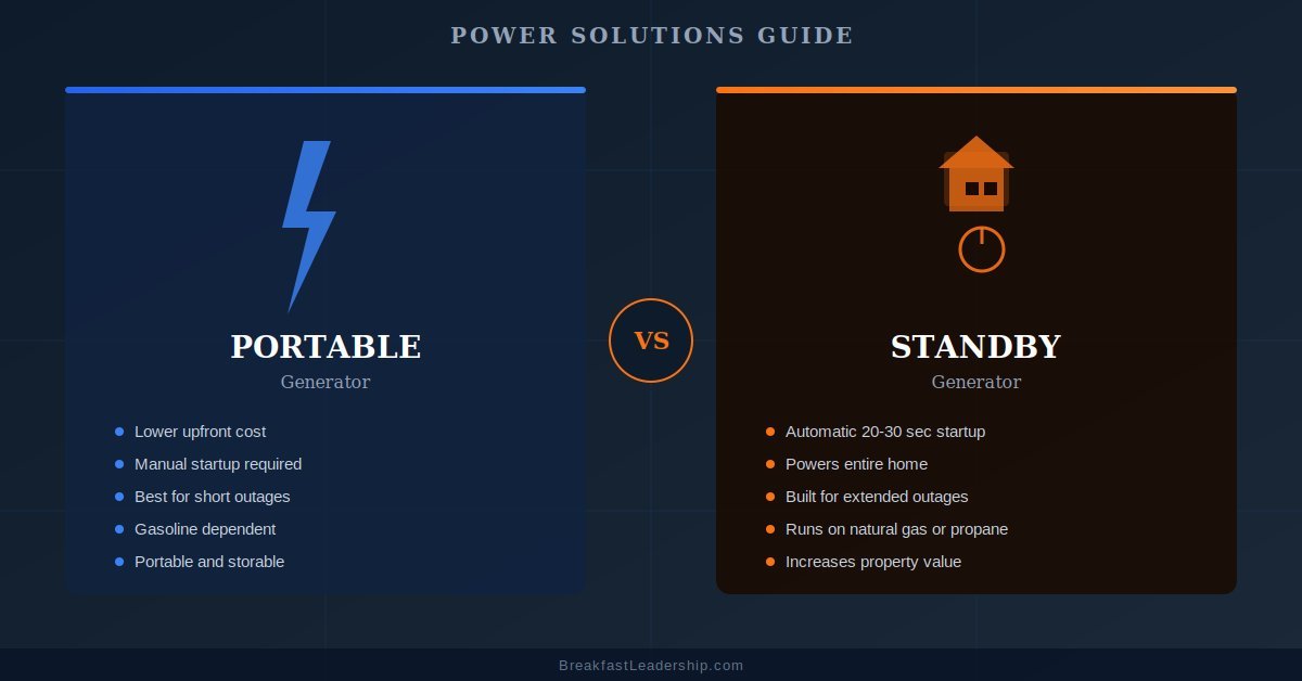 Portable vs Standby Power Solutions: Which Is Right for Your Property