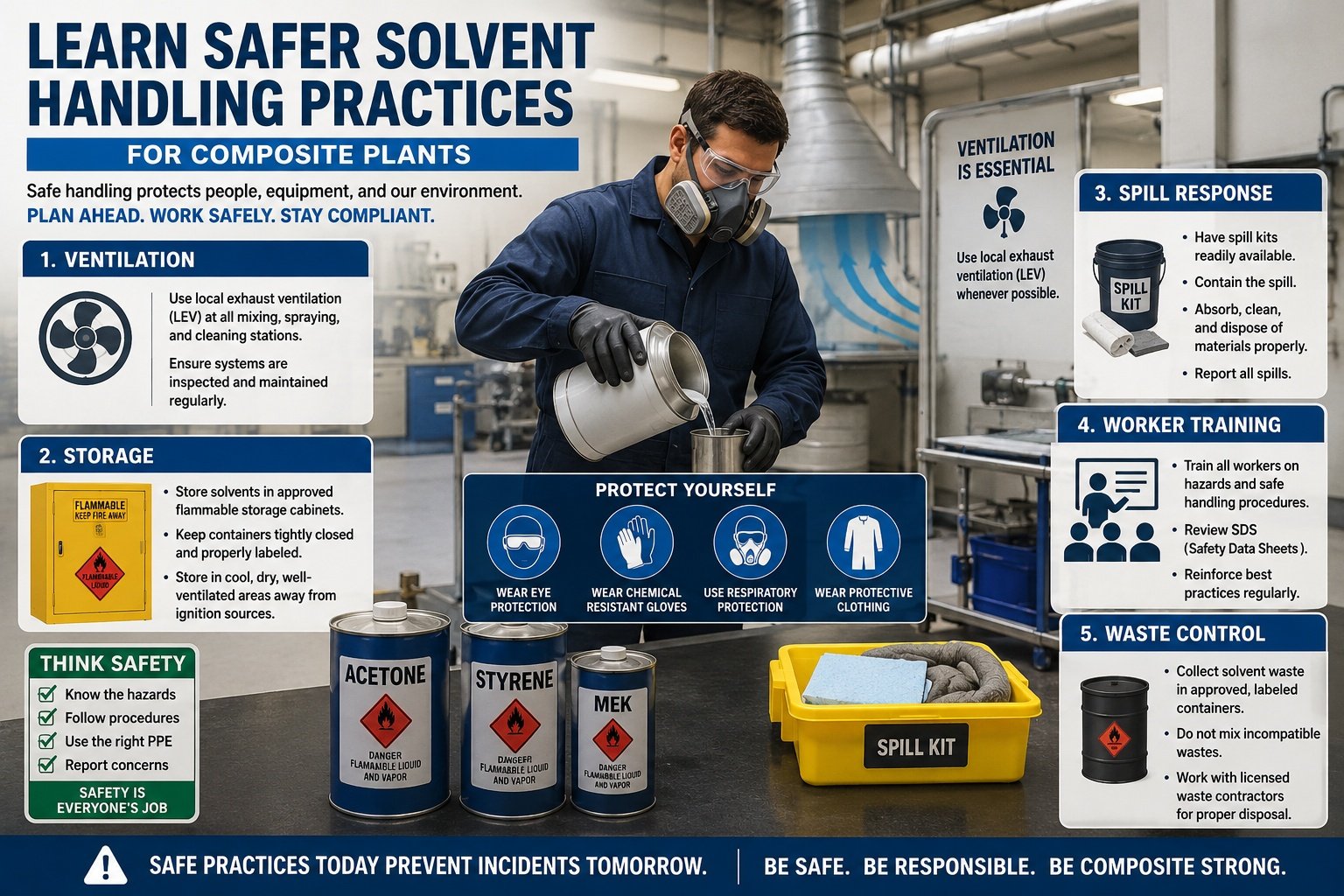 Safer Solvent Handling for Composite Manufacturers