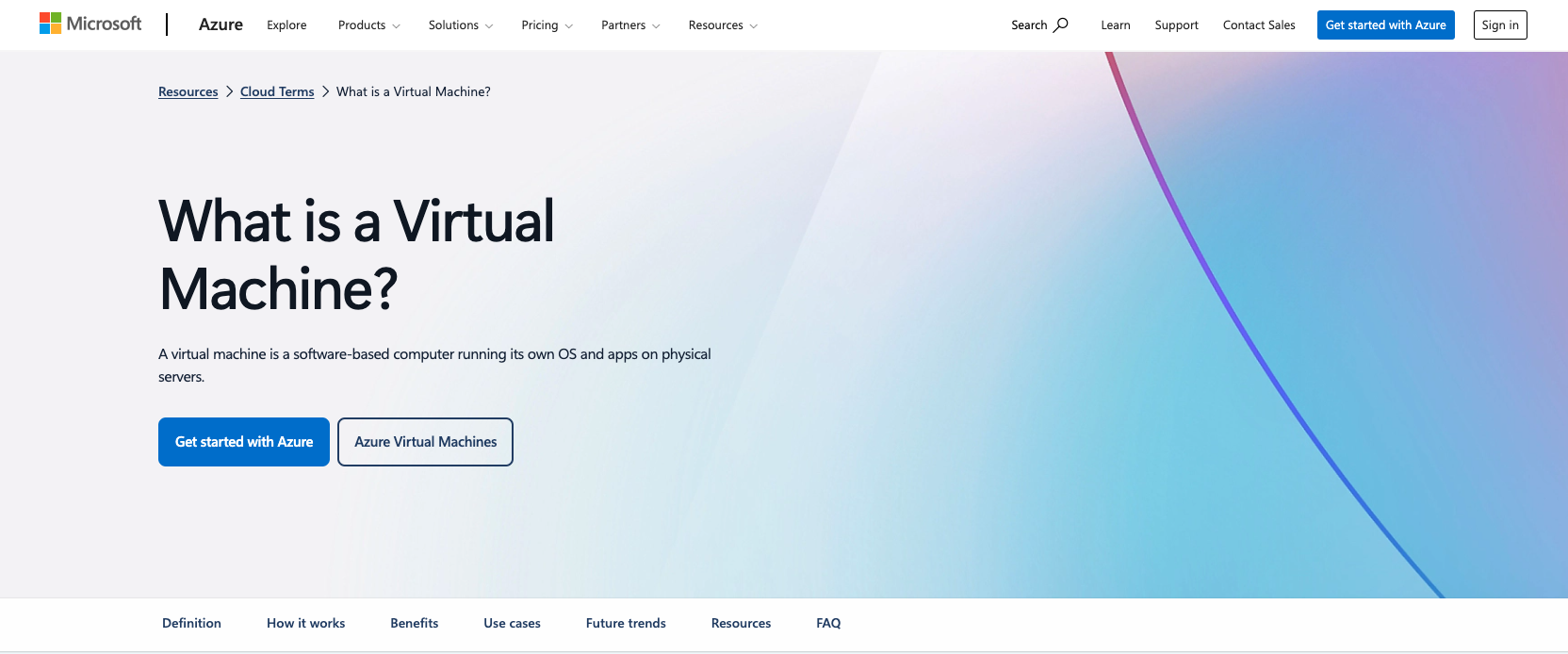 Azure virtual machine article