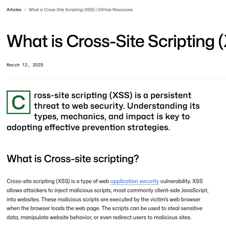 GitHub article