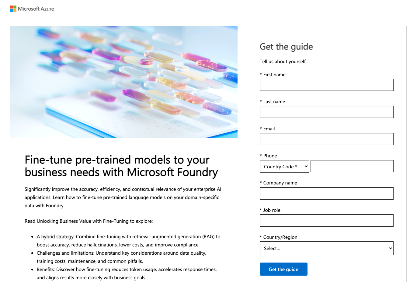 Landing page - AI models