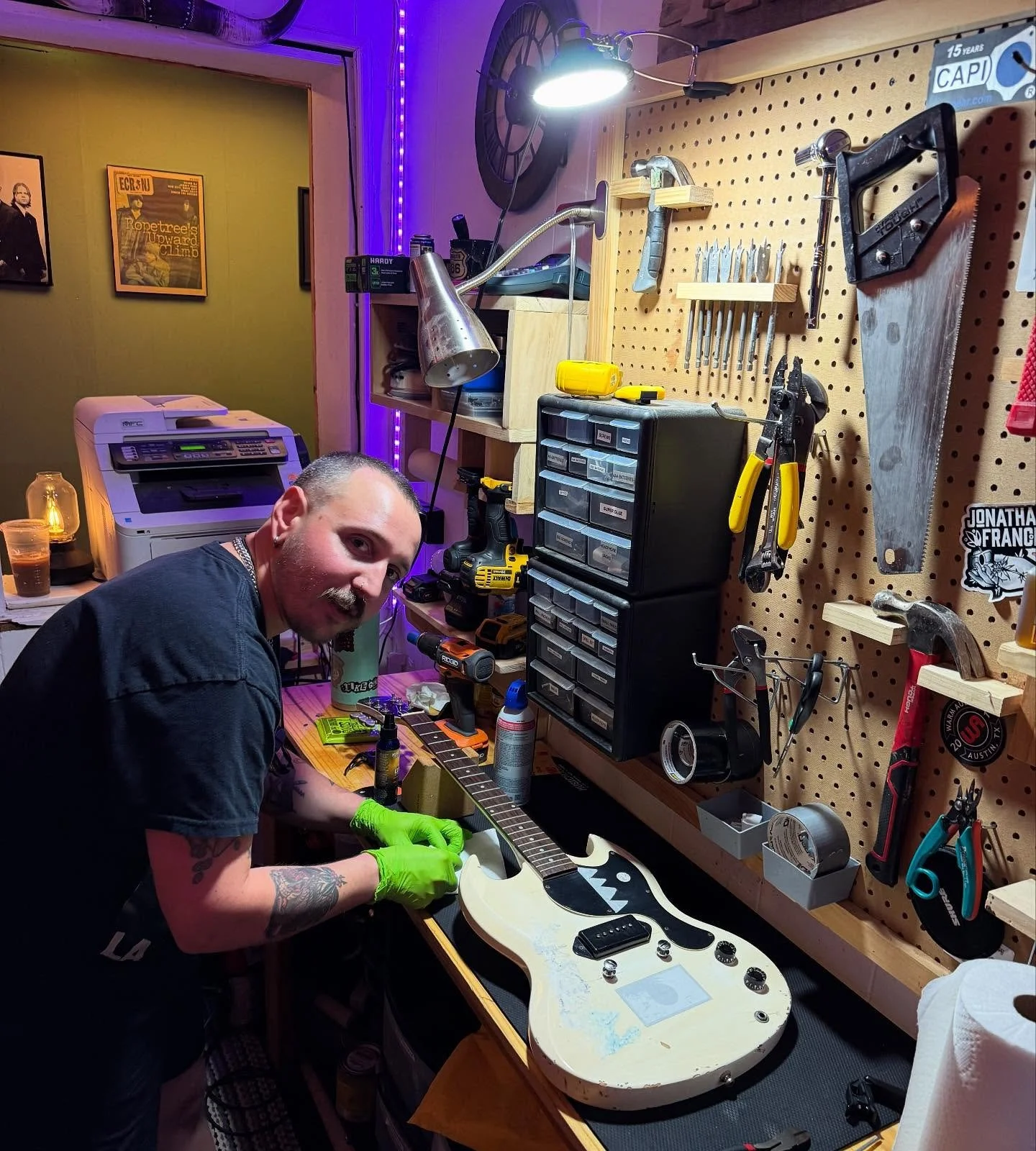 We are happy have @jonathanfrancisnj in the studio doing guitar repairs and set ups! Contact him if you need anything!