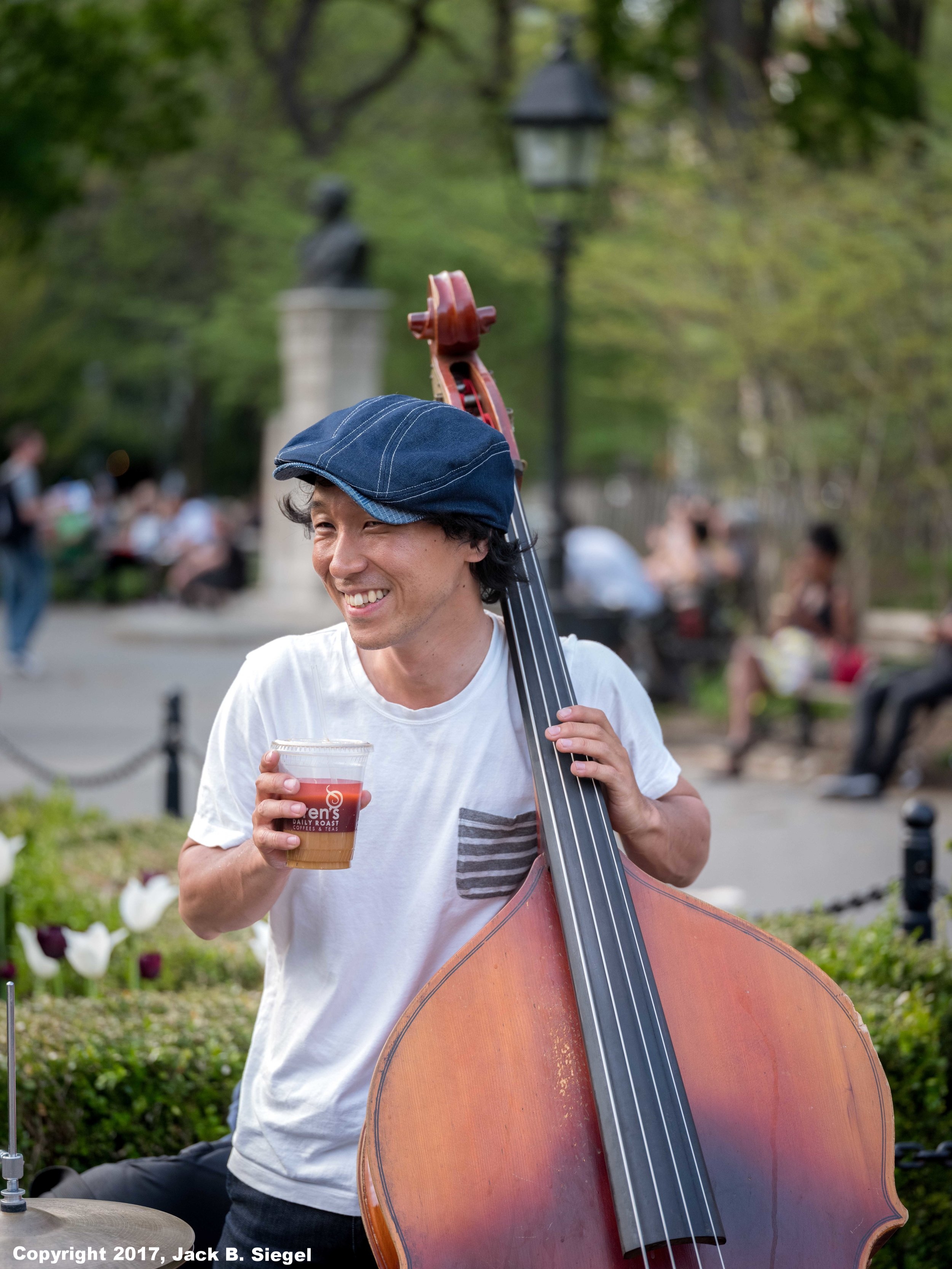 Ice Coffee and Bass in Washington Square Park