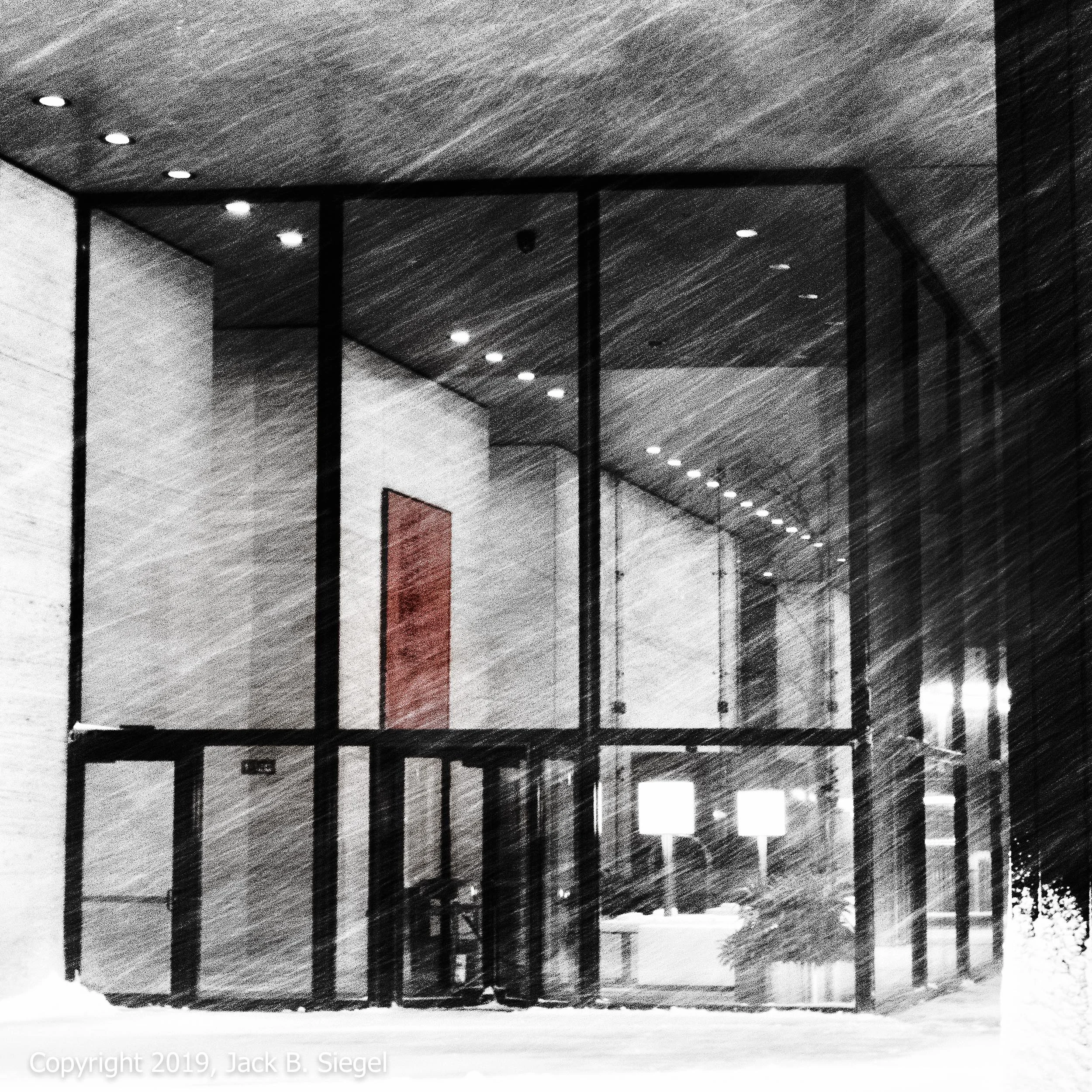 The IBM Building in a Snowstorm