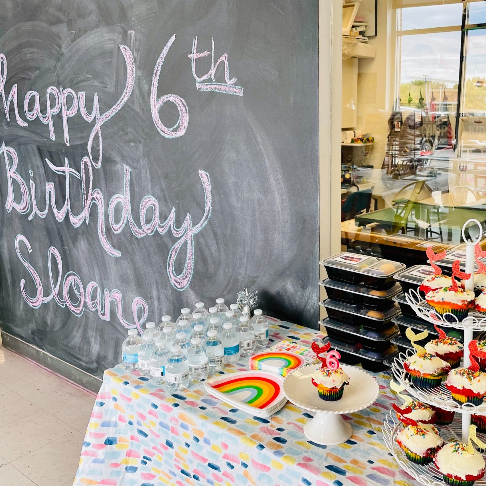 chalkboard wall &amp; treats table