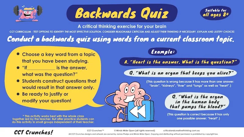 CCT Crunches "Backwards Quiz"